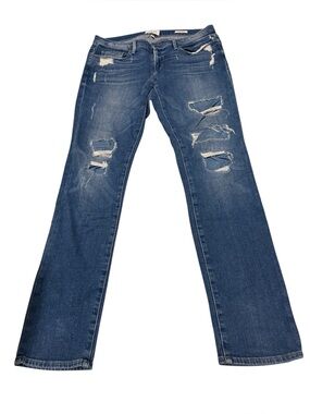 FRAME L’homme skinny 34 jeans distressed denim blue casual cotton grunge plus